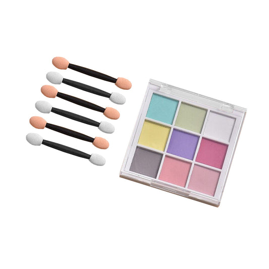 9 Colour Ombre Pressed Pigment Nail Powder Palette - Light