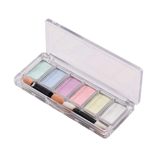 6 Colour Chrome Pressed Pigment Nail Powder Palette - Mermaid