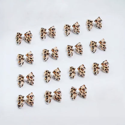 3D Bows Nail Art - Leopard Print