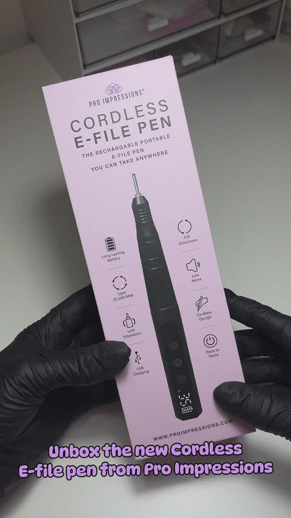 Black Cordless E-File Pen (Portable Nail Drill)