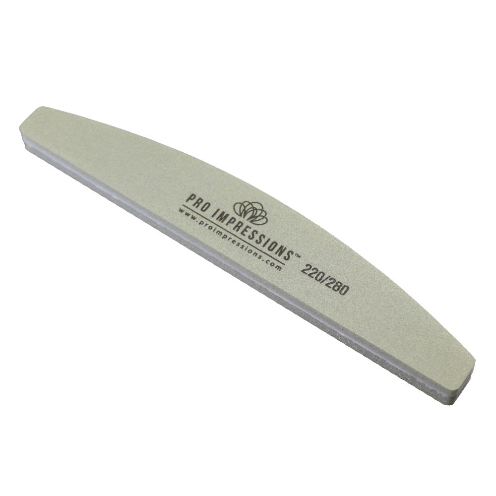 Premium Half Moon Sponge Buffer Nail File - 220/280 Grit