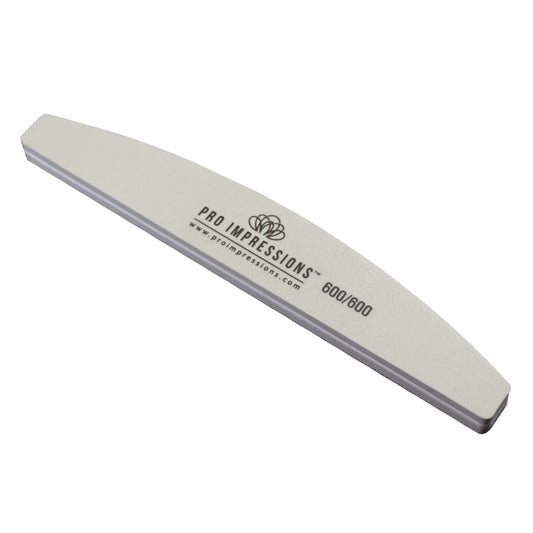 Premium Half Moon Sponge Buffer Nail File - 600/600 Grit