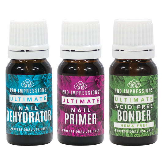 Ultimate Trio - Nail Dehydrator, Acid Free Bonder & Primer - 10ml