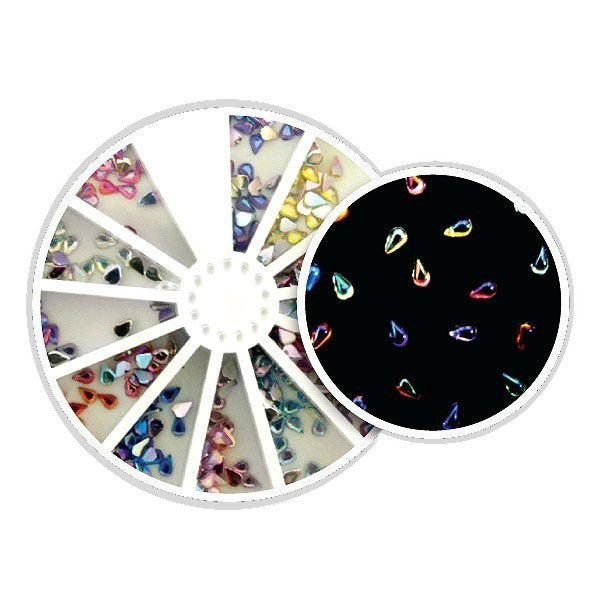 Coloured Pearldrop Crystals - 360 Per Reel