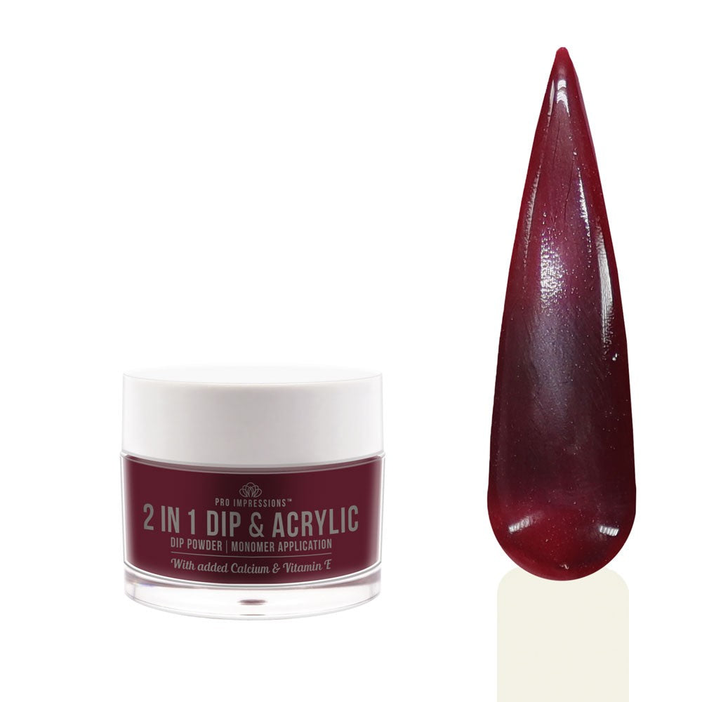 2 In 1 Dip & Acrylic Powder - No.32 Maroon 30g