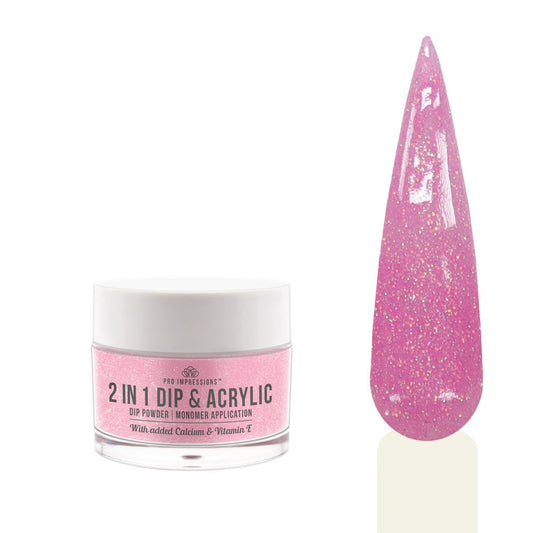 2 In 1 Dip & Acrylic Powder - No.39 Shimmer Pink 30g