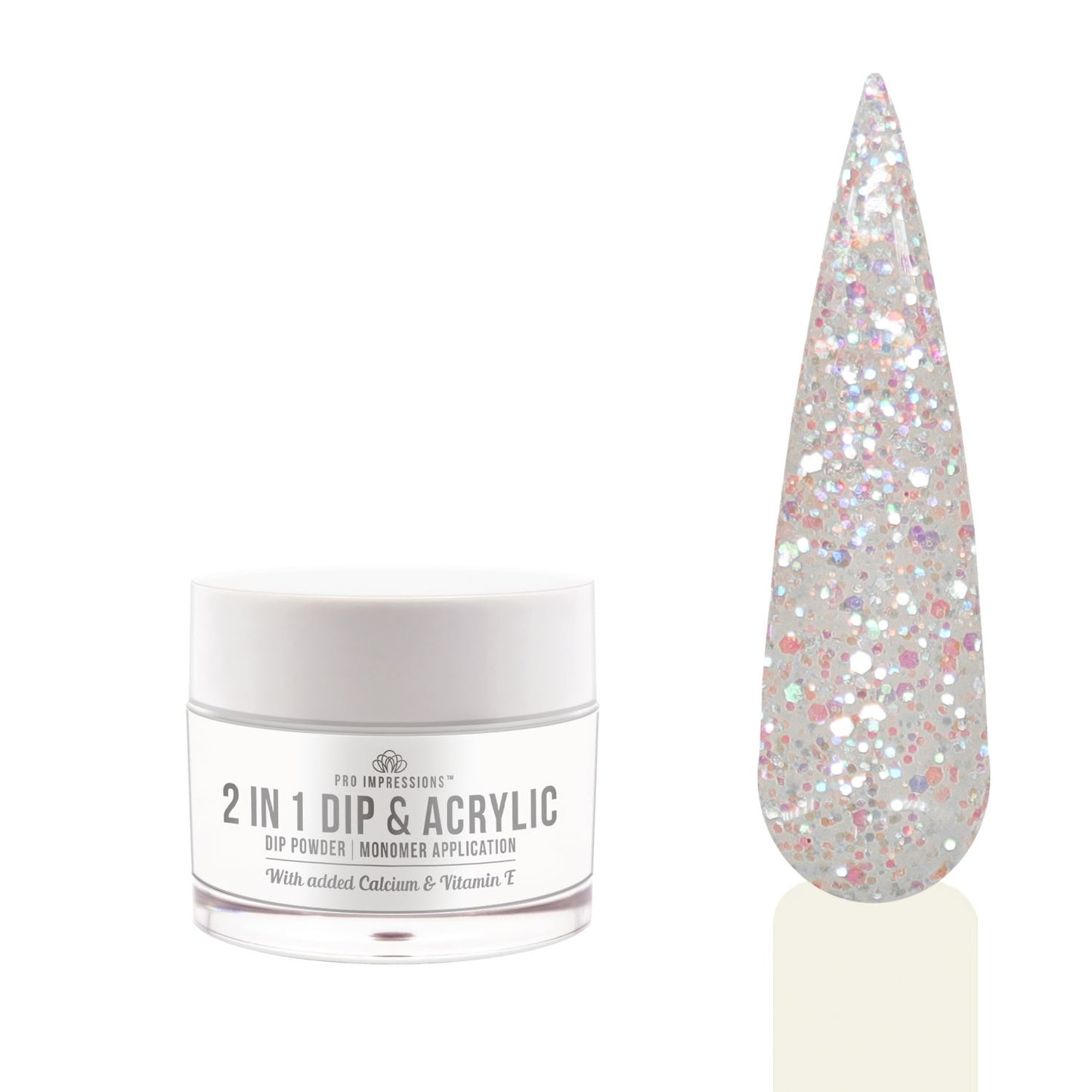 2 In 1 Dip & Acrylic Powder - No.8 Holographic Glitter - 30g