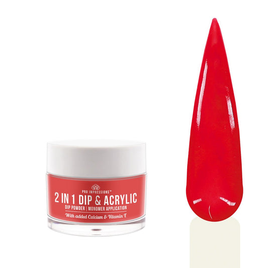 2 In 1 Dip & Acrylic Powder - No.6 Ruby Red - 30g