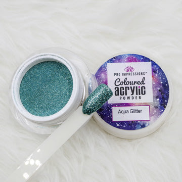 Aqua Glitter Coloured Acrylic Powder -10g