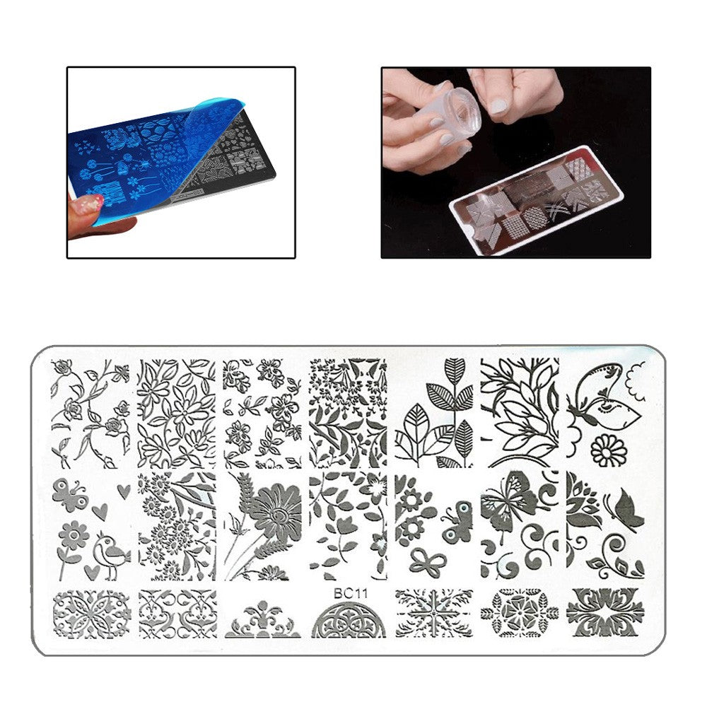 Stamping Nail Art Plate - BC11 (Flower Theme)