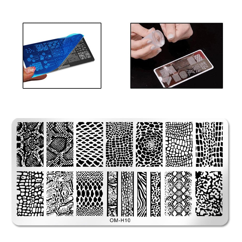 Stamping Nail Art Plate - OM-H10 (Animal Print)