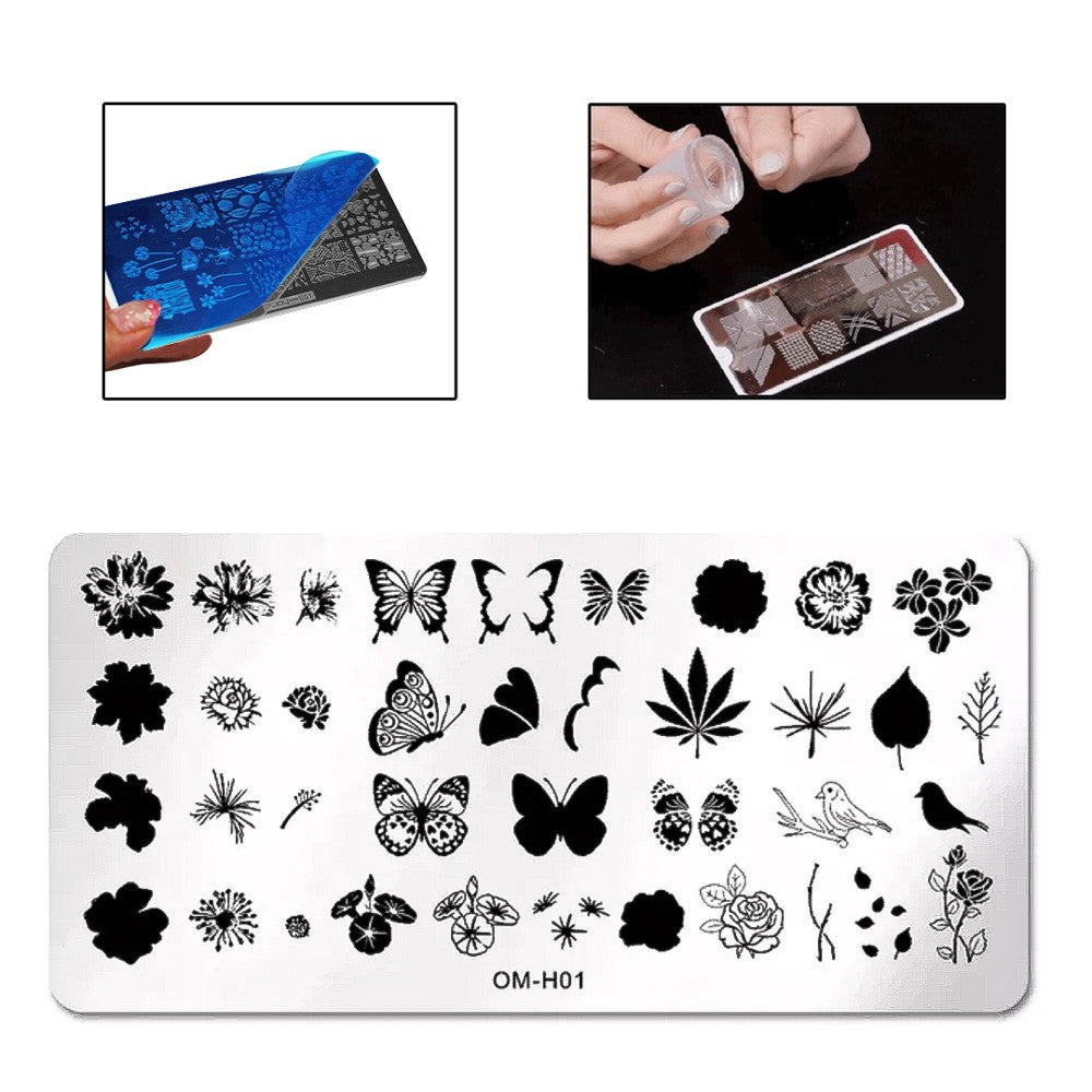 Stamping Nail Art Plate - OM-H01 (Spring Theme)