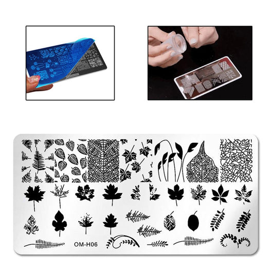 Stamping Nail Art Plate - OM-H06 (Autumn Leaf Theme)
