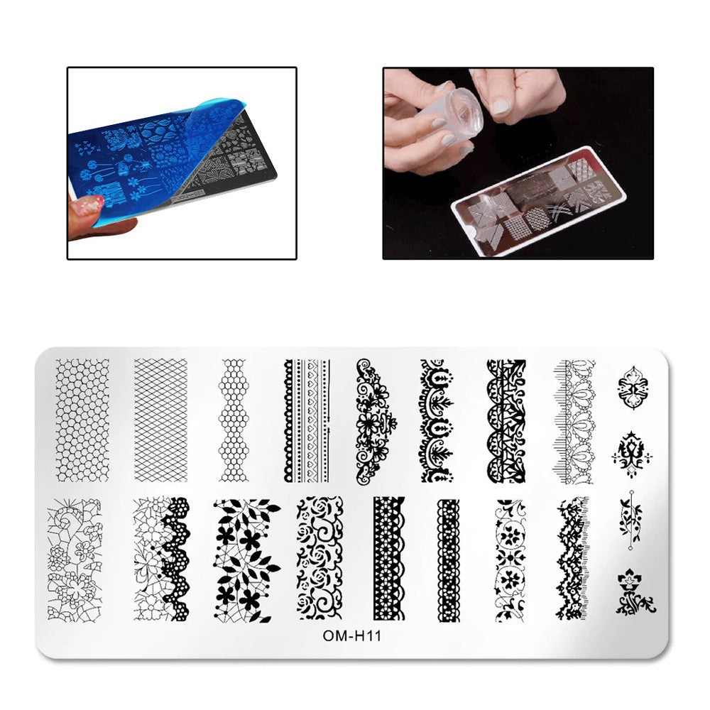 Stamping Nail Art Plate - OM-H11 (Lace Theme)
