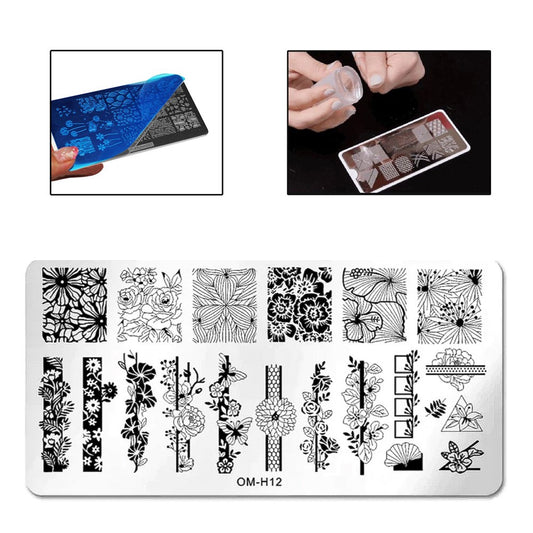 Stamping Nail Art Plate - OM-H12 (Flower Theme)