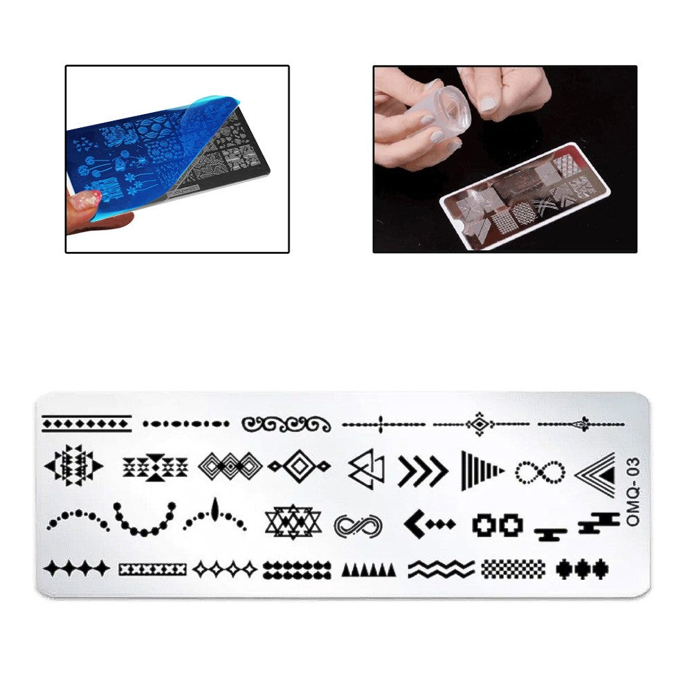Stamping Nail Art Plate - OMQ-03 (Geometric Theme)