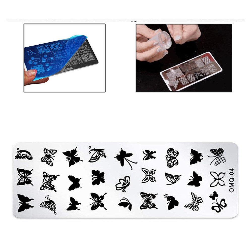 Stamping Nail Art Plate - OMQ-04 (Butterfly Theme)