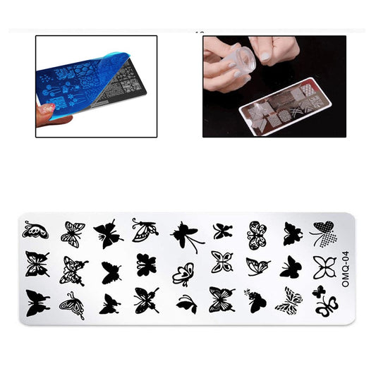 Stamping Nail Art Plate - OMQ-04 (Butterfly Theme)