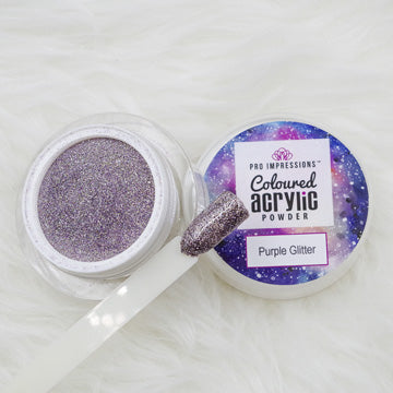Purple Glitter Coloured Acrylic Powder -10g