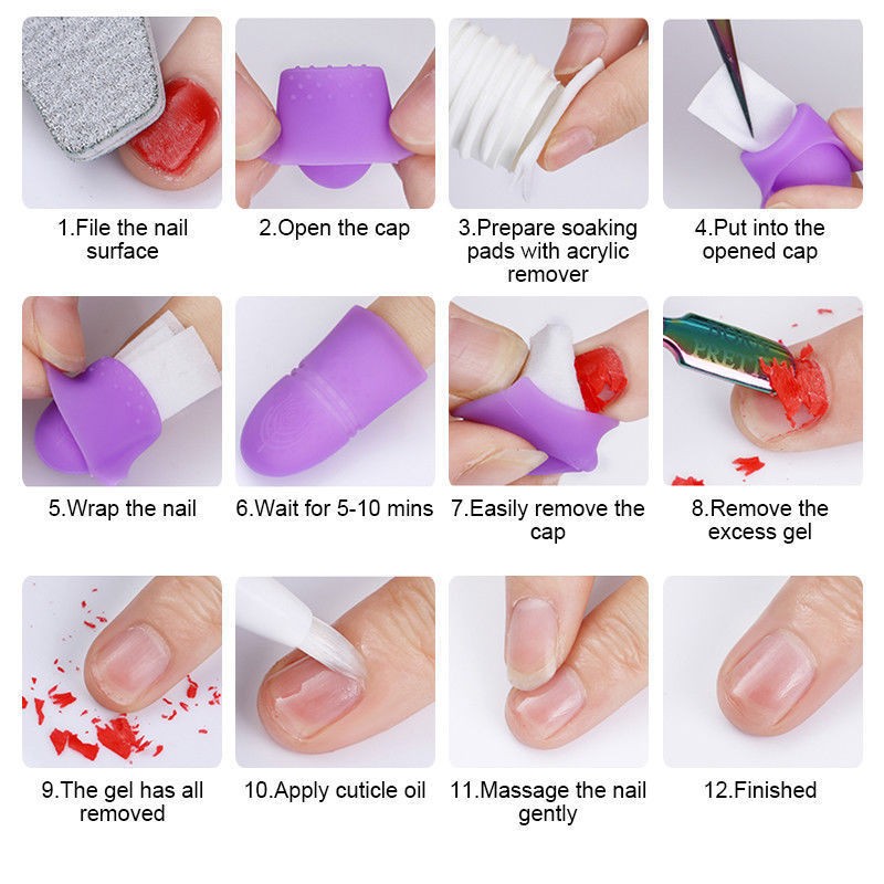 Gel Polish Removal Silicone Soak Off Caps
