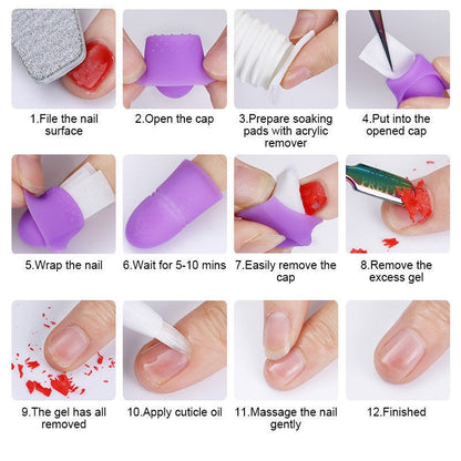Gel Polish Removal Silicone Soak Off Caps