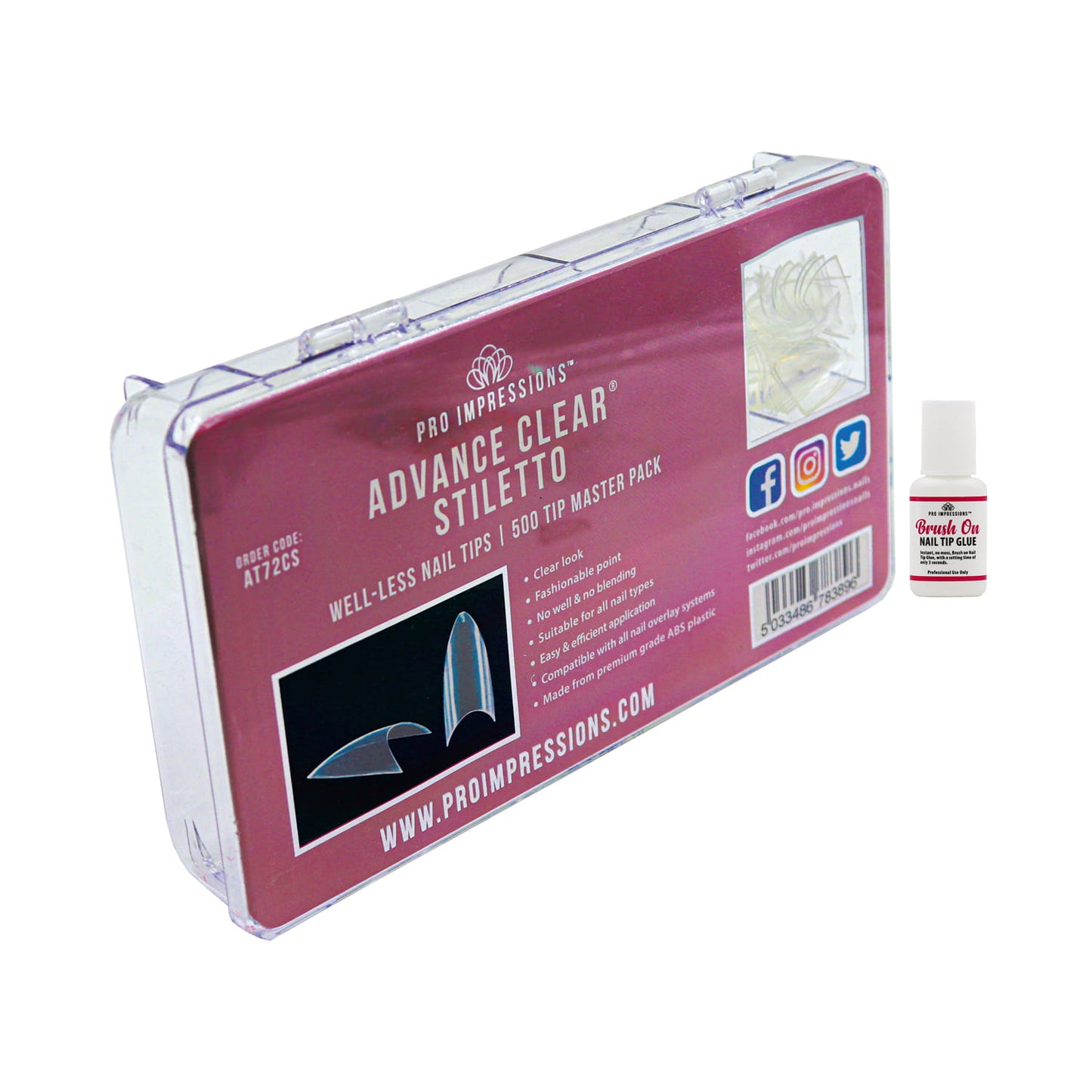 Advance Clear® Stiletto Nail Tips (AKA Almond)