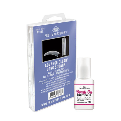 Advance Clear® Long Curved Square Nail Tips