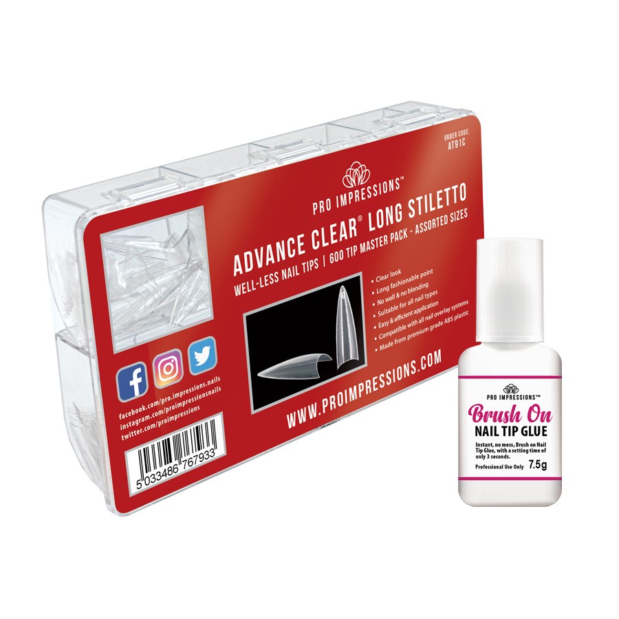 Advance Clear® Long Stiletto Nail Tips