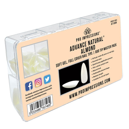 Advance Natural® Almond Soft Gel, Full Cover, Press on Nail Tips