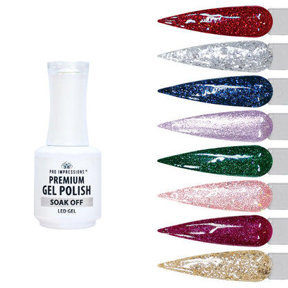 Premium Gel Polish 8 Glitter Collection