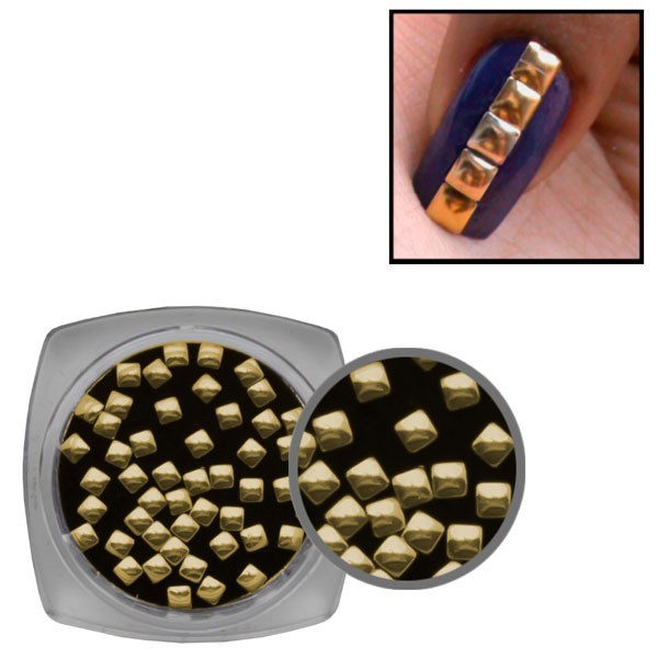 Gold Square Metal Studs - 2mm