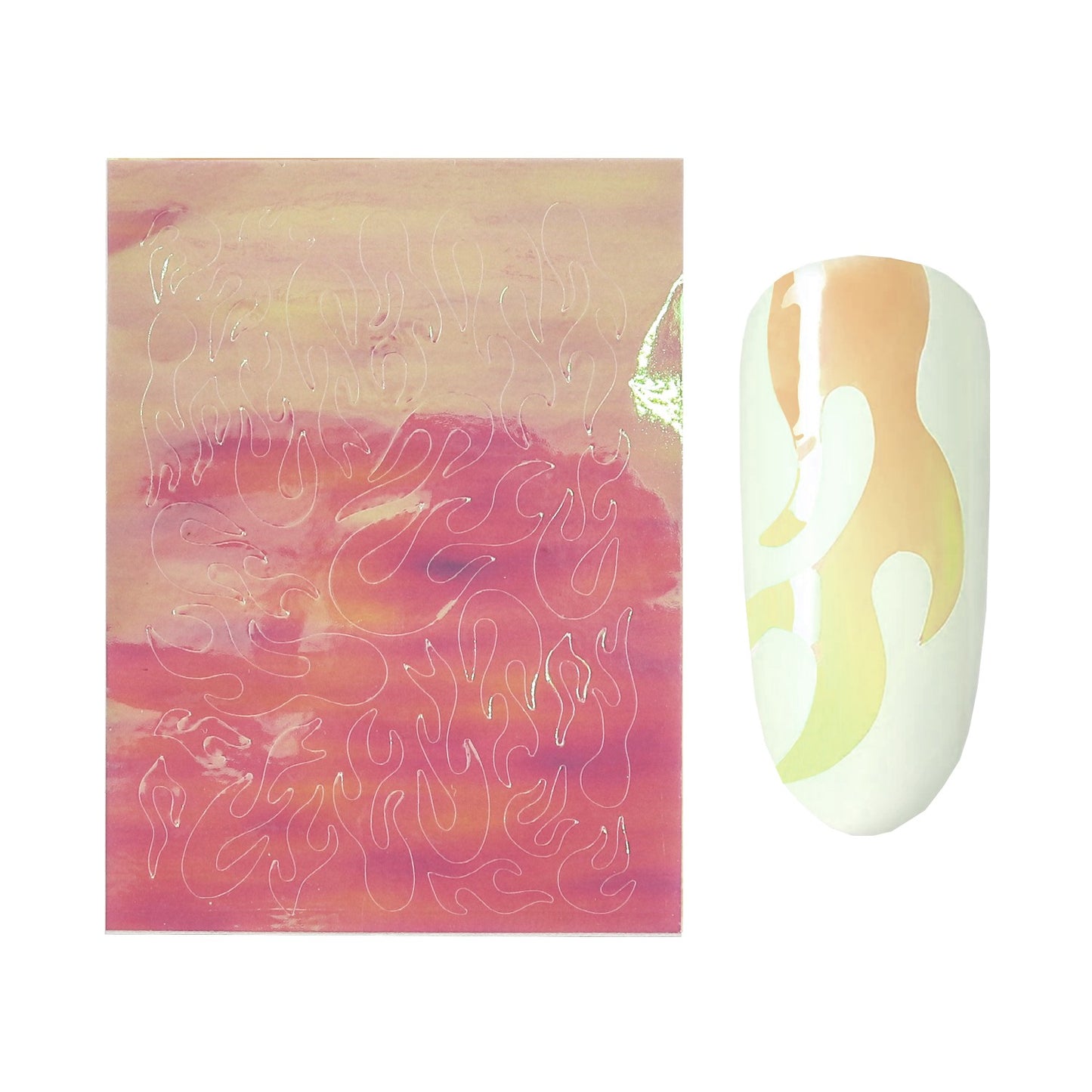 Flame Nail Stickers - Peach