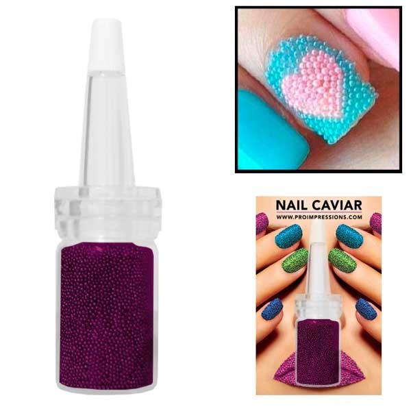 Purple Nail Beads - 14g