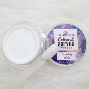 Sparkling White Coloured Acrylic Powder -10g